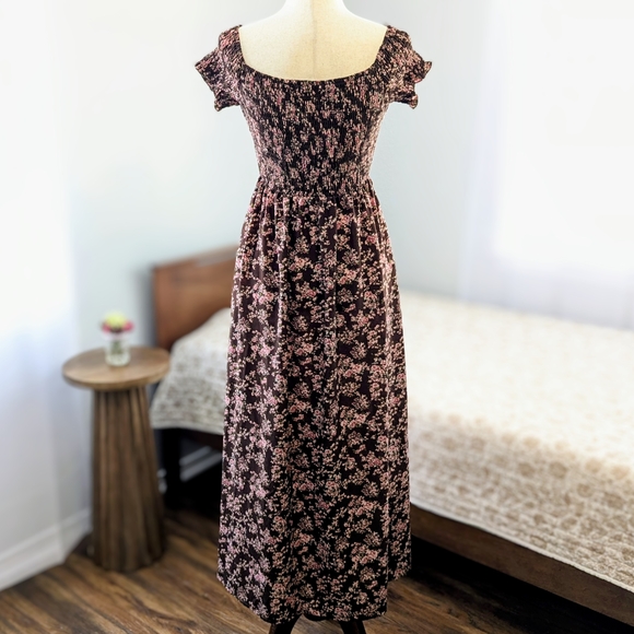 NWOT Off Shoulder Floral Maxi Dress Spring Cottagecore Festival Boho Western XS - Picture 5 of 16